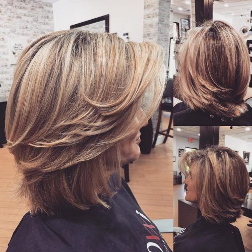 feathered haircuts for medium length hair