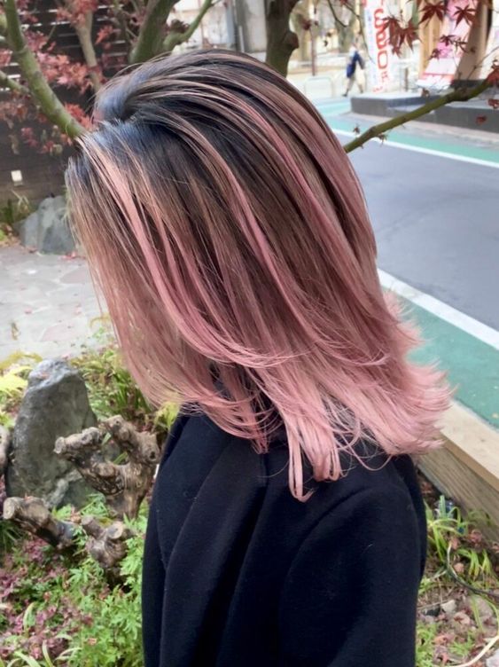 rose gold hair colour inspiration