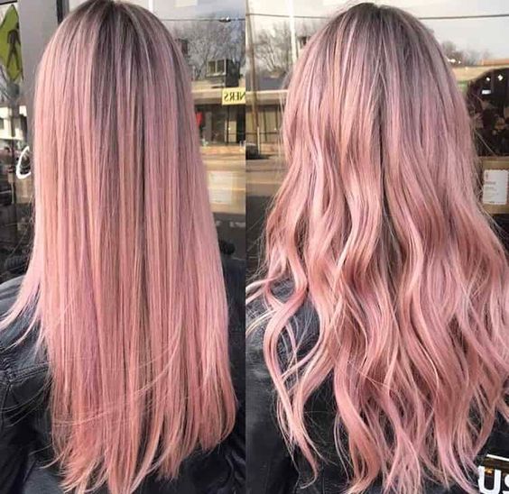 rose gold hair colour inspiration