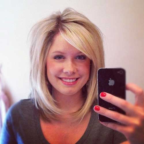 long bob with side swept bangs