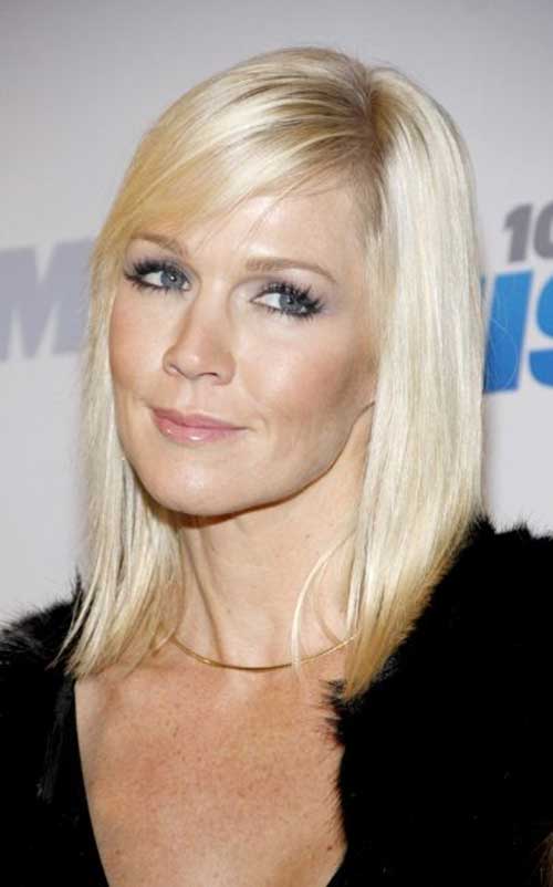 long bob with side swept bangs