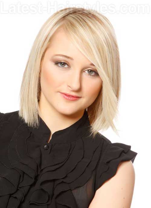 long bob with side swept bangs