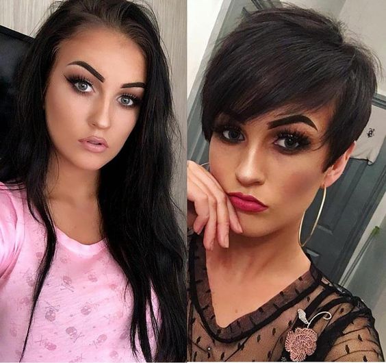 short haircut transformation before after pictures