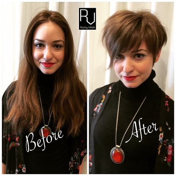 short haircut transformation before after pictures
