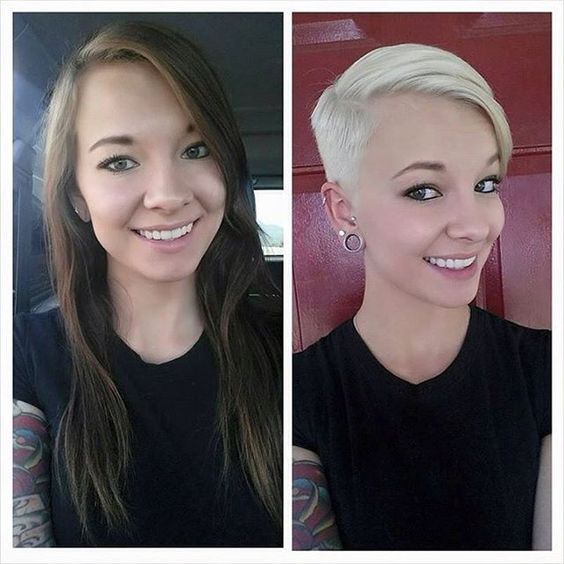 short haircut transformation before after pictures