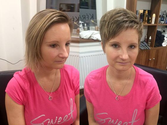 short haircut transformation before after pictures