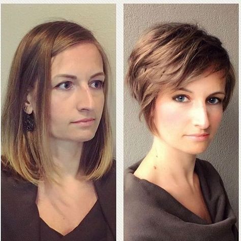 short haircut transformation before after pictures