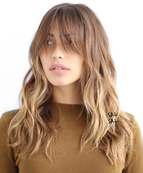 Long Layered Haircuts Bangs