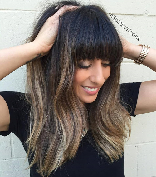 Long Layered Haircuts Bangs