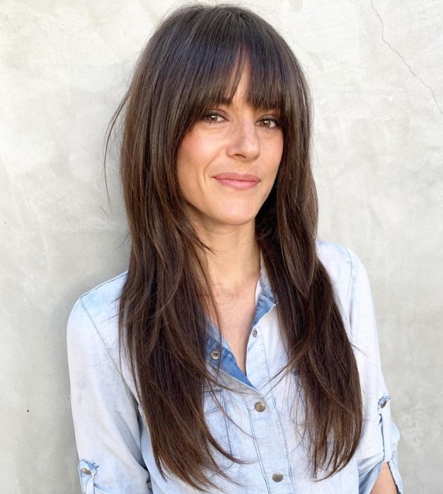 Long Layered Haircuts Bangs