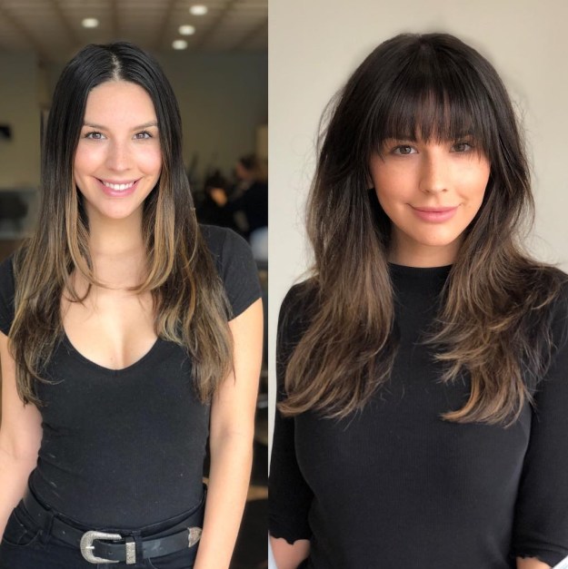 Long Layered Haircuts Bangs