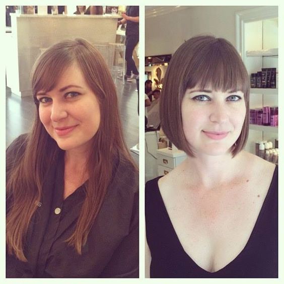 Hair makeovers transformations long to short women pinterest