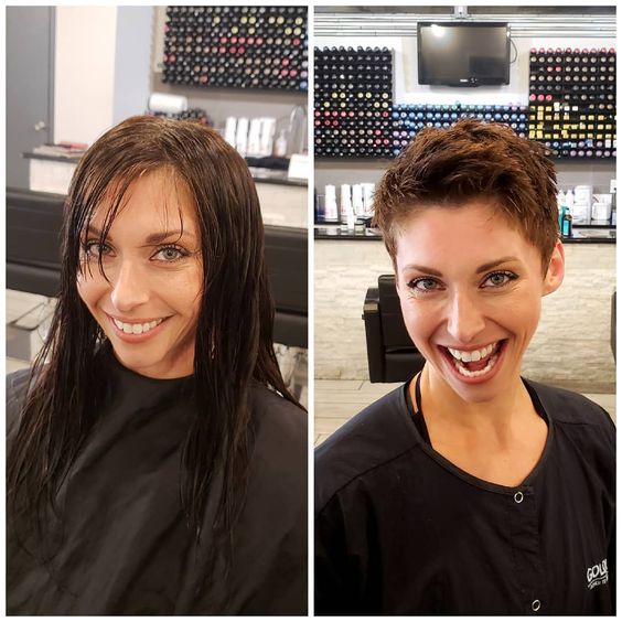 hair makeovers, hair transformations, long hair to short hair,