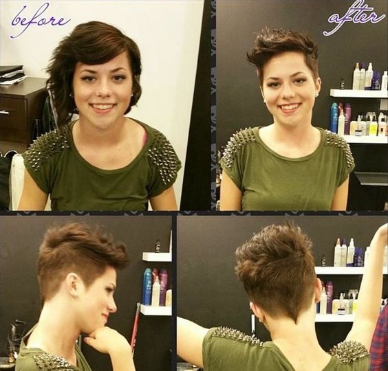 Hair makeovers transformations long to short women pinterest