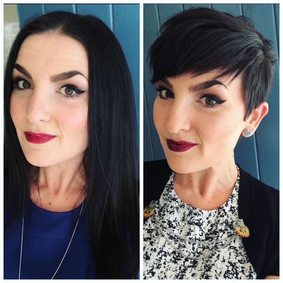 Hair makeovers transformations long to short women pinterest