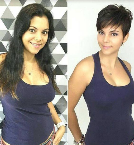 Hair makeovers transformations long to short women pinterest