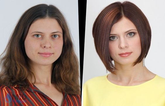 Hair makeovers transformations long to short women pinterest