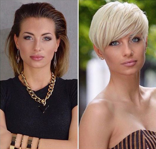 Hair makeovers transformations long to short women pinterest