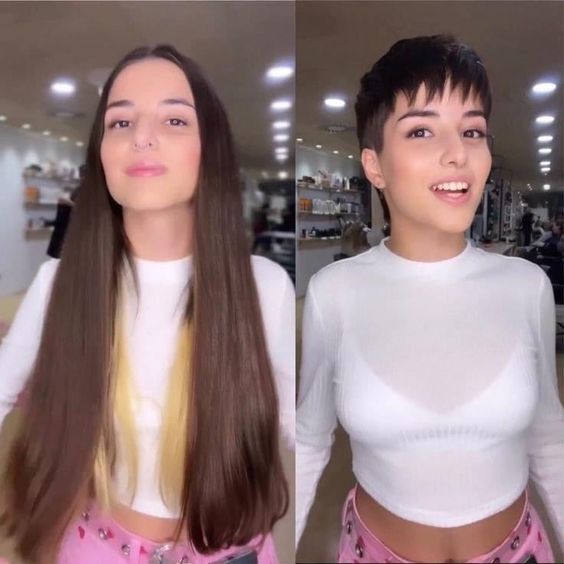 hair transformations, long hair to short hair, before and after,