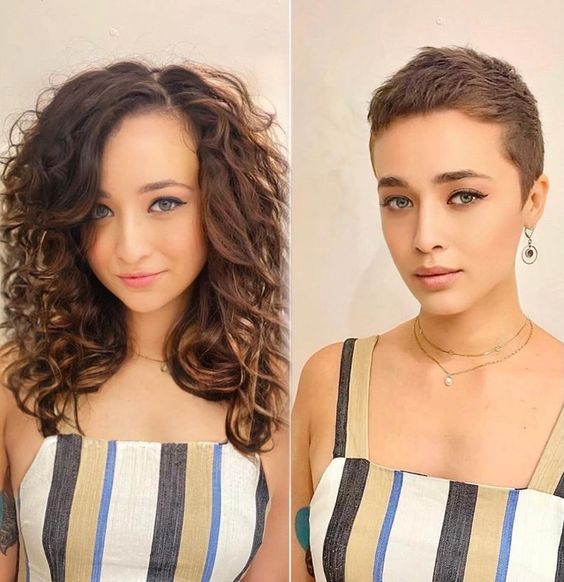 hair transformations, long hair to short hair, before and after,