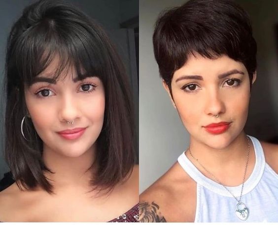 hair transformations, long hair to short hair, before and after,