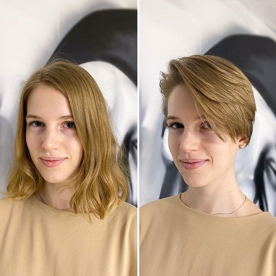 hair transformations, long hair to short hair, before and after,