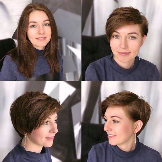 hair transformations, long hair to short hair, before and after,