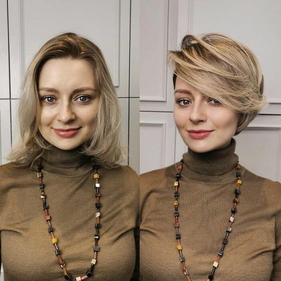 hair transformations, long hair to short hair, before and after,