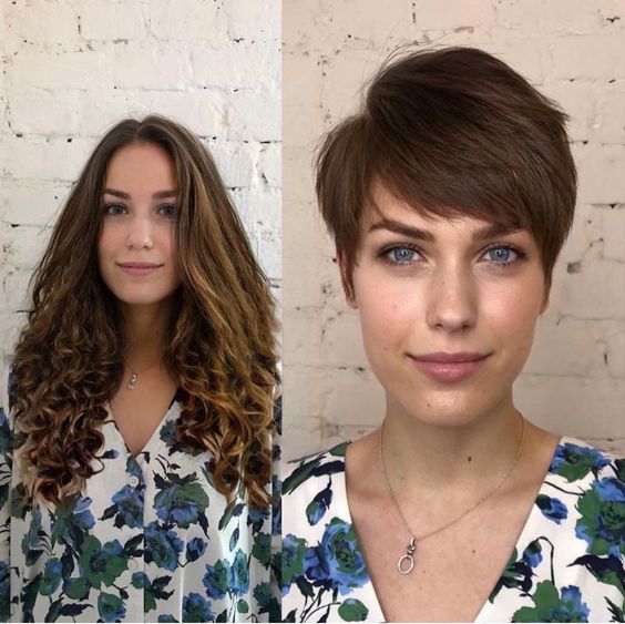 hair transformations, long hair to short hair, before and after,