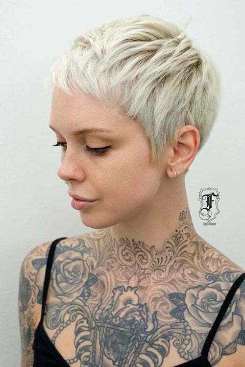 pixie cut blonde hair