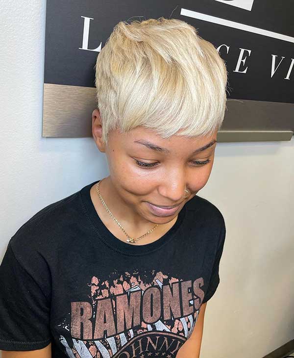 pixie cut blonde hair