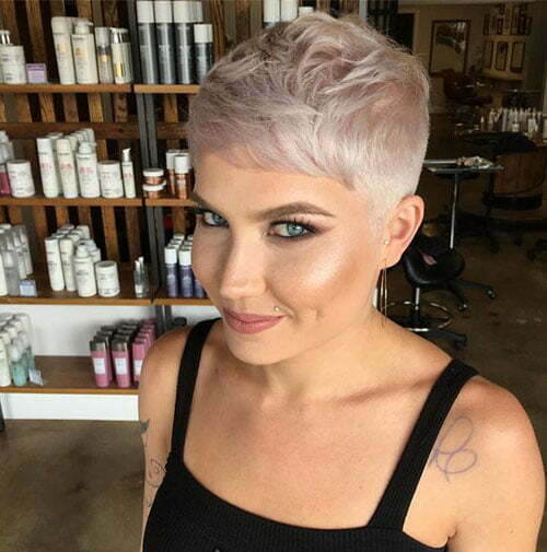 pixie cut blonde hair