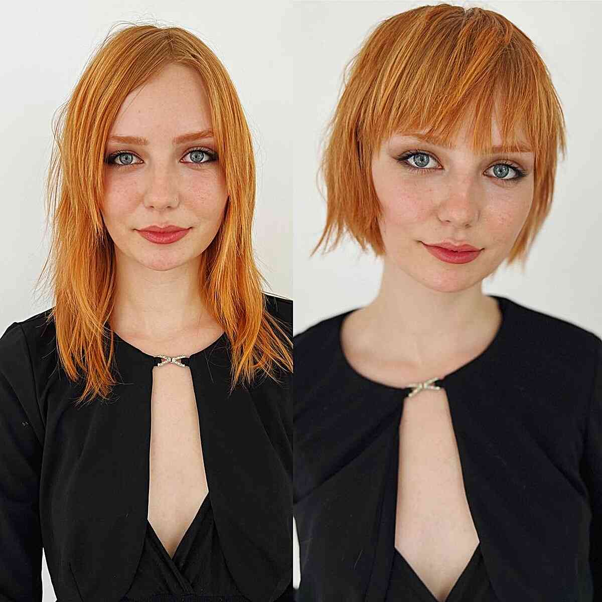 short haircuts with bangs