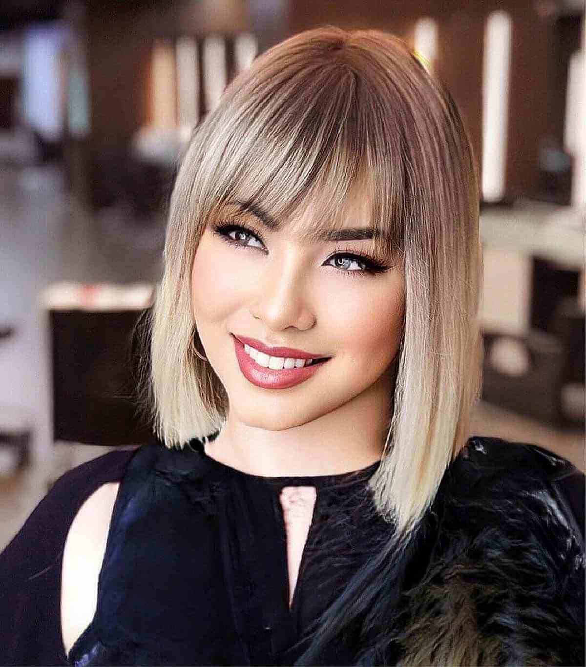 wispy bangs, face shape, hairstyles women pinterest