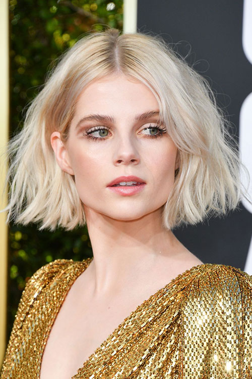 Lucy Boynton bob haircut