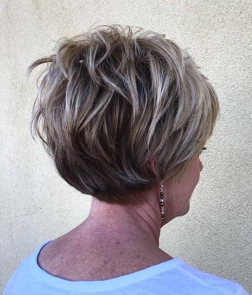 Age-reducing ash-tone blended hairstyle