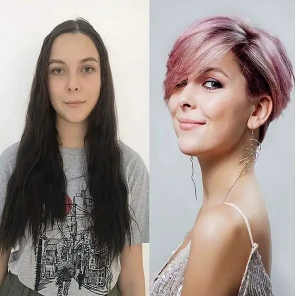 hair transformation, hair makeovers, before and after, long to short hair
