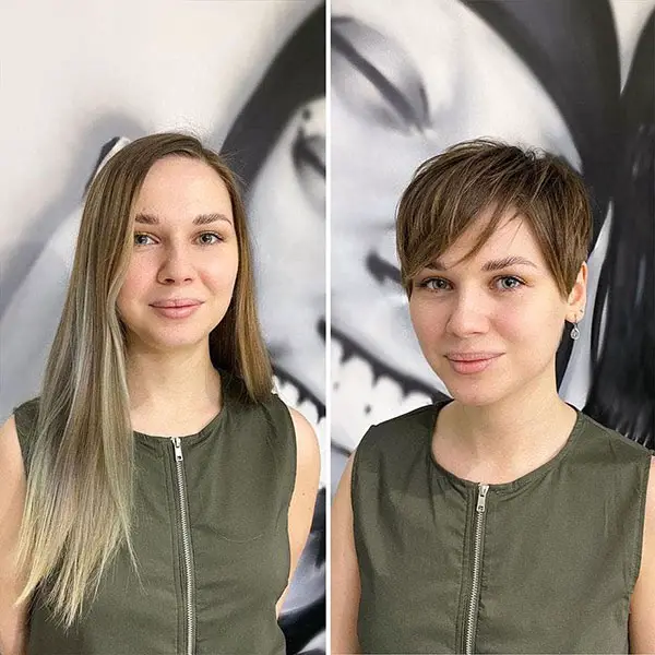 hair transformation, hair makeovers, before and after, long to short hair