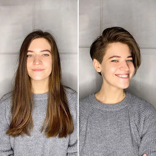 hair transformation, hair makeovers, before and after, long to short hair