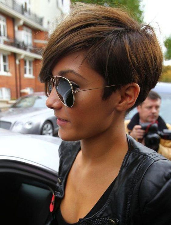 pixie cut with long bangs pinterest