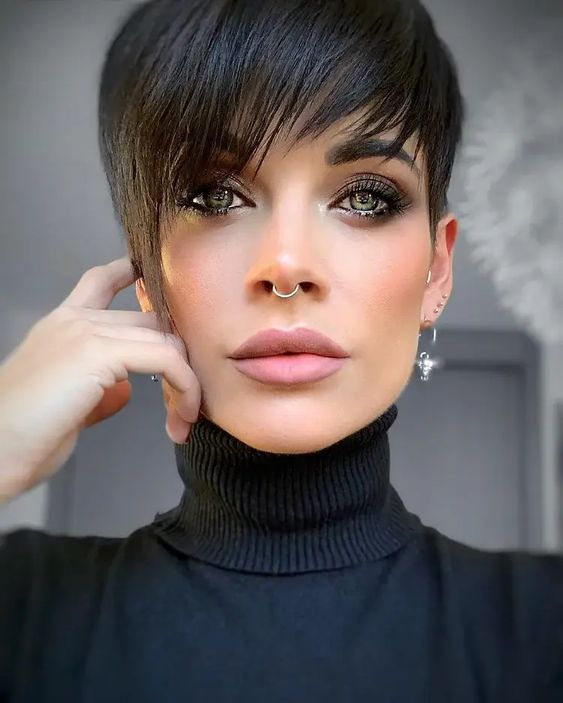 Dark Short Haircut Ideas Pinterest