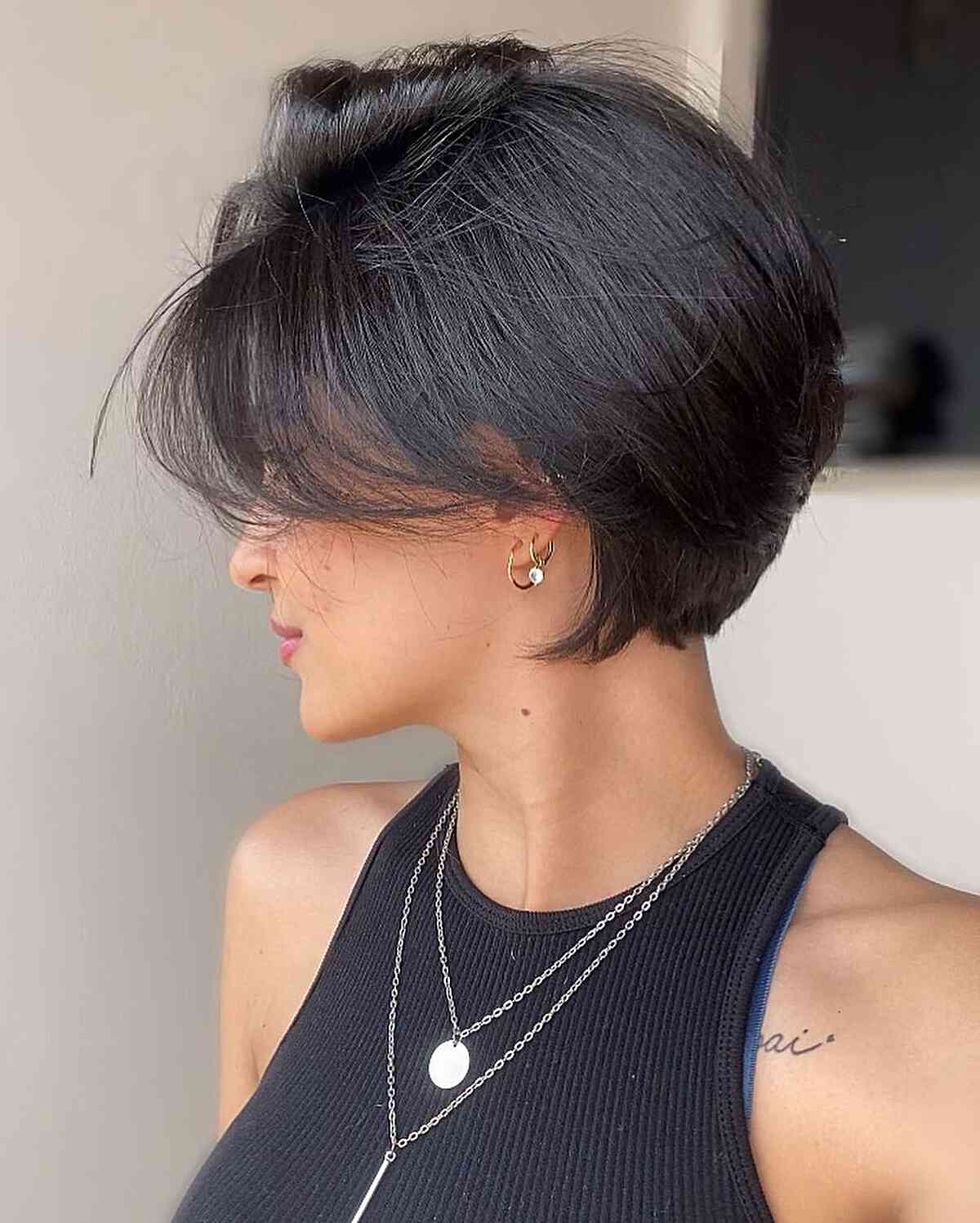 Dark Short Haircut Ideas Pinterest