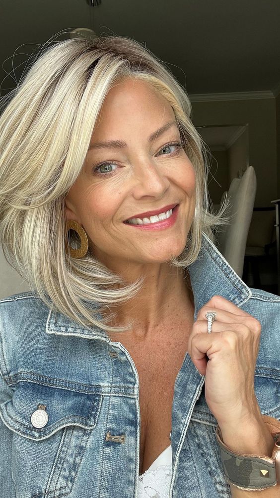 Mid-Length Haircuts for Women Over 50