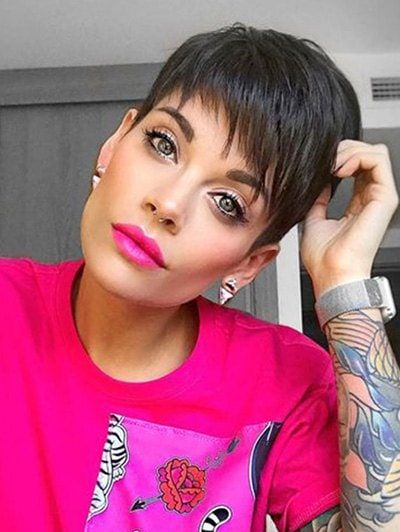very short pixie haircut