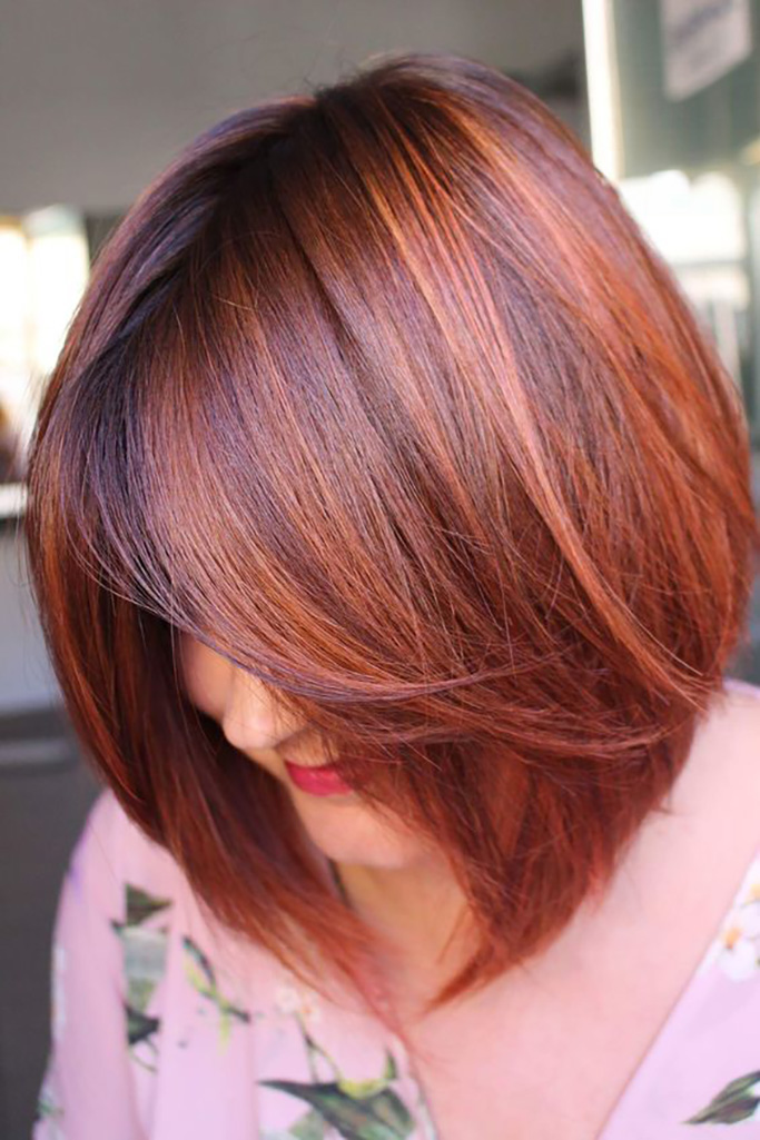 Bob Cuts with Copper Highlights
