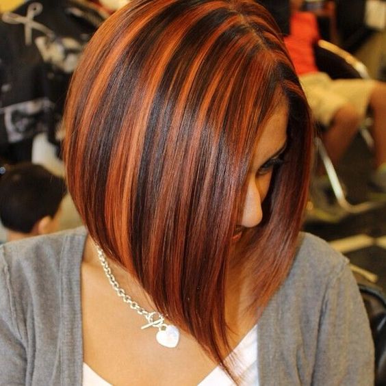 Bob Cuts with Copper Highlights