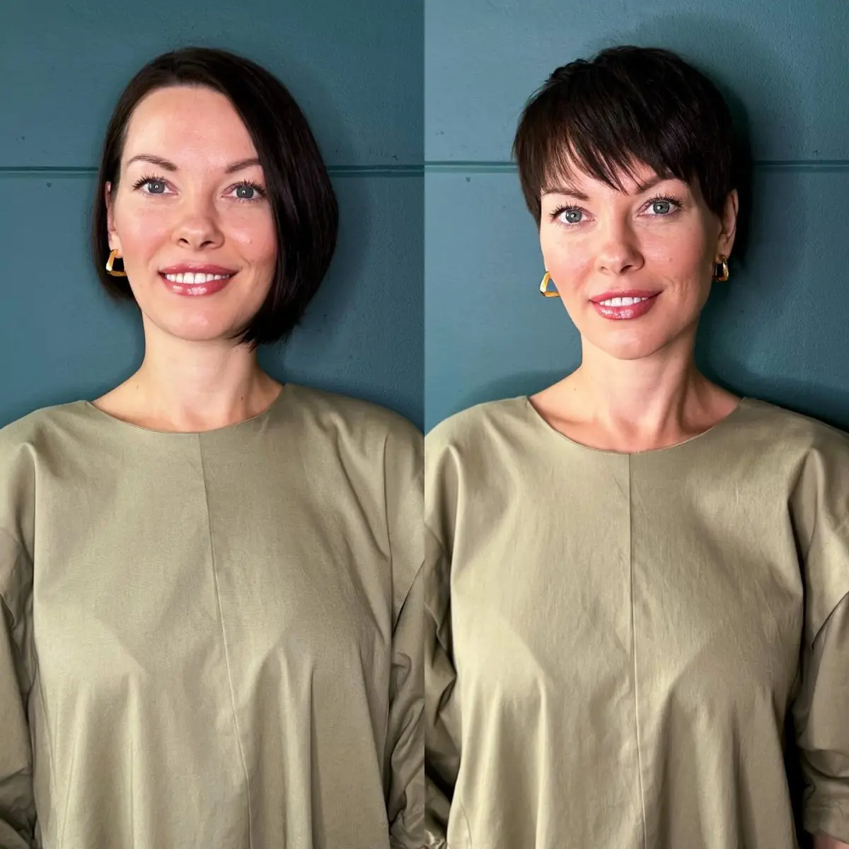 hair transformations long, medium, short to pixie