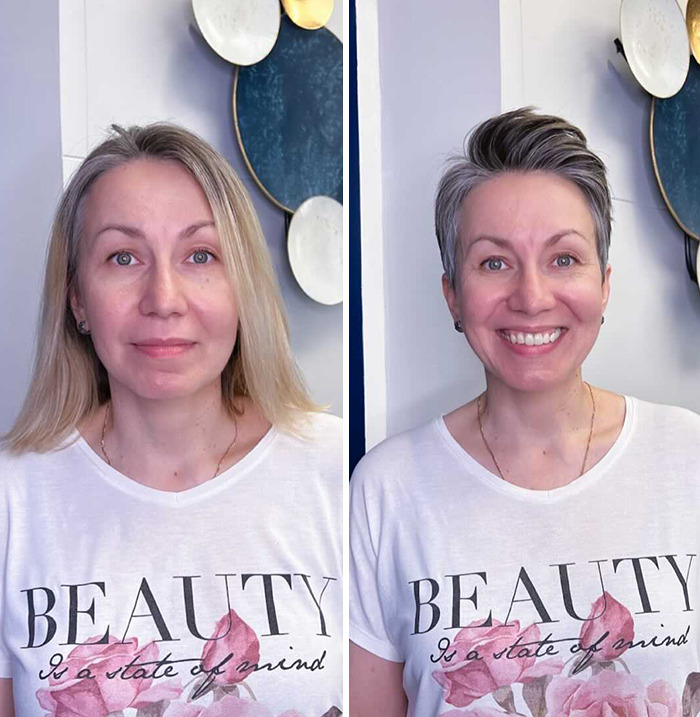 hair transformations long, medium, short to pixie