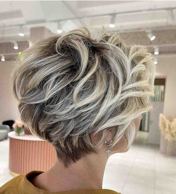 highlighted pixie cuts